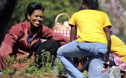 美国总统奥巴马的夫人米歇尔的开心农场