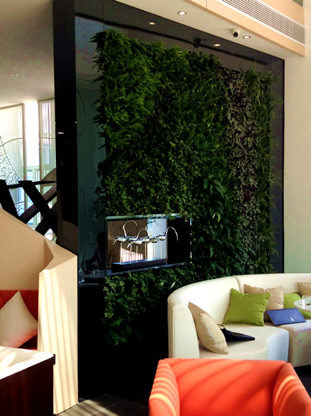 大运城售楼处室内垂直绿化墙1
