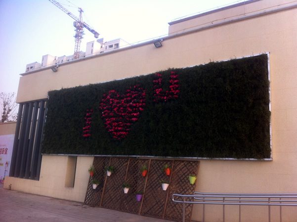 森隆满园售楼处室外垂直绿化1