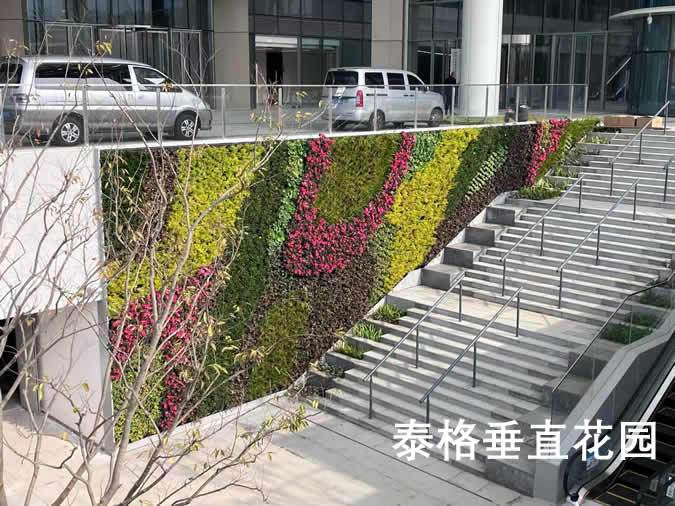 苏州工业园区市民中心下沉广场垂直绿化