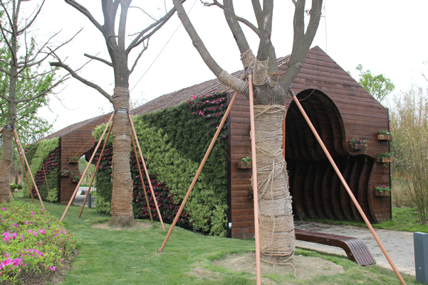 常州夏溪尚花坊餐厅绿墙1